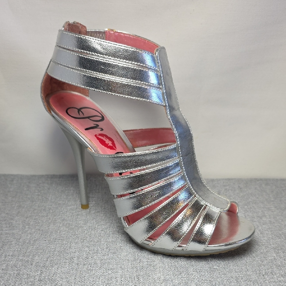 Promise Silver Strappy Heels